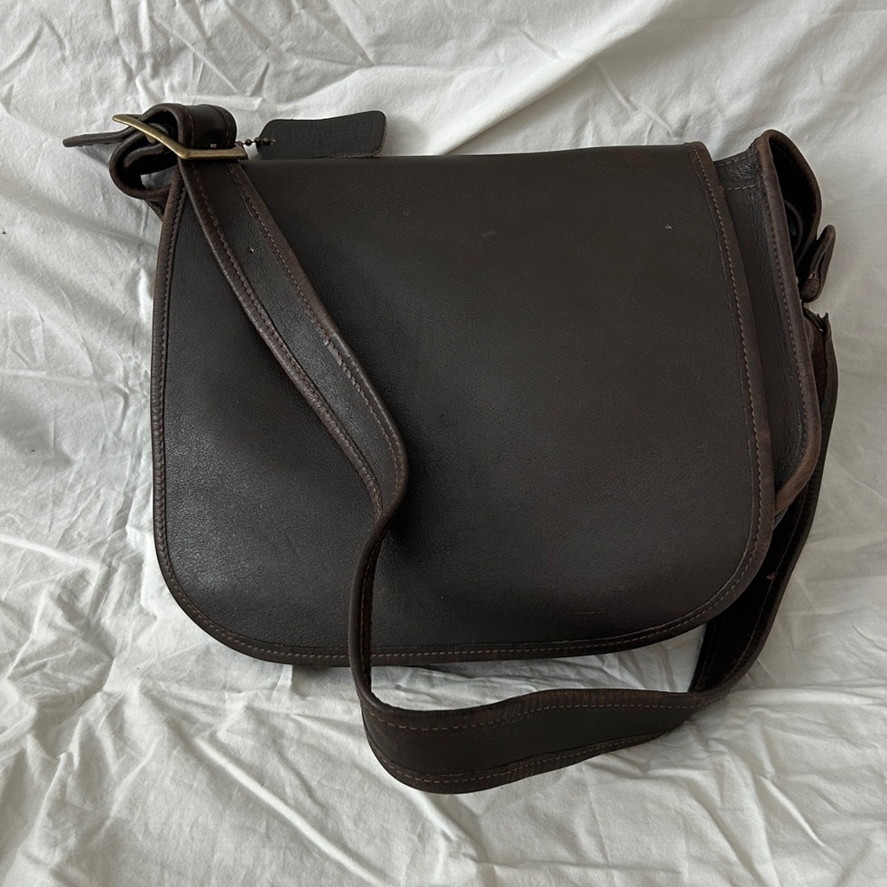 Coach Dark Brown Leather Shoulder Bag